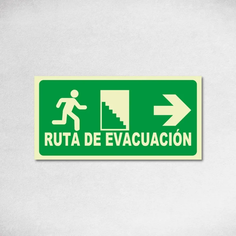 Señal de Salida de Emergencia Fotoluminiscente 30x15 cm – Poliestireno 1 mm - Image 3